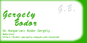 gergely bodor business card